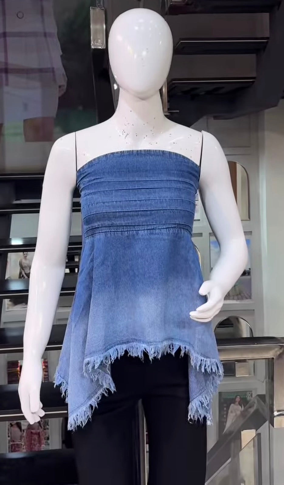 Denim Tube Top - Blue